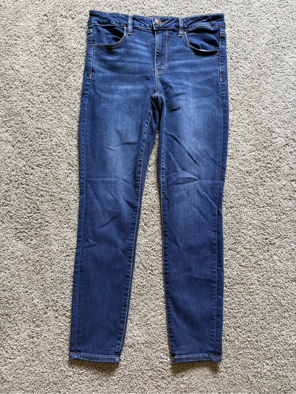 American Eagle Next Level Stretch Jeggings Mid Rise Womens Size 12 Denim